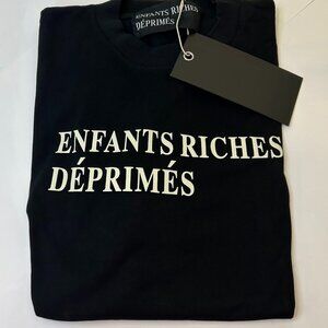 ENFANTS RICHES DEPRIMES T-Shirt Mens Size Large  Spellout Logo ERD Tee Black